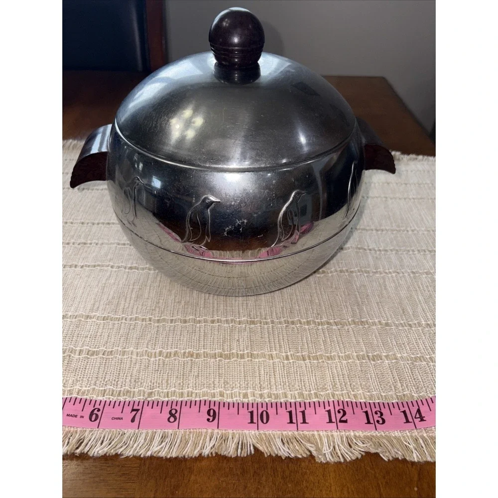 Vintage West Bend Penguin Hot & Cold Server Ice Bucket w/ Bakelite Handles